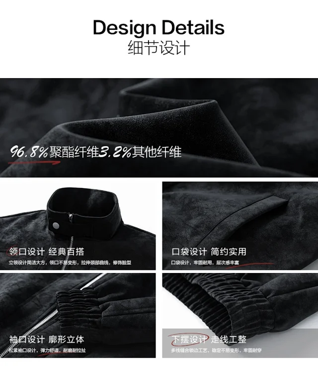Men's Leather Jacket with YKK Zipper Detail