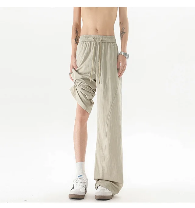 Trendy Men's Summer Ice Silk Pants Detail