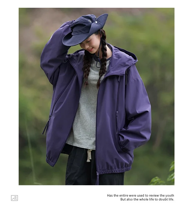 Spring/Autumn New Jackets Unisex Hooded Outerwear Detail