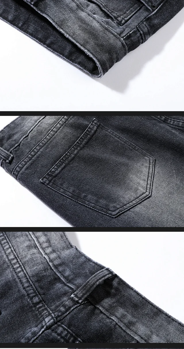 NASA Men's Spring/Fall Washed Straight Jeans (Unisex) Detail