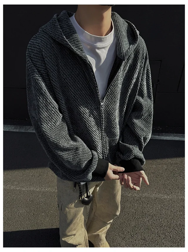 Men's Tweed Stripe Hoodie Detail