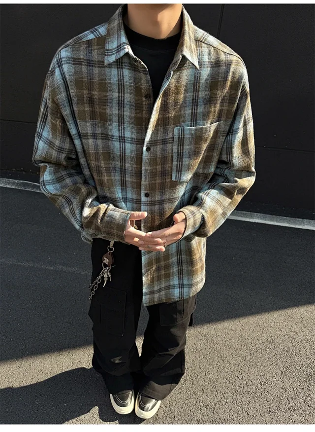 Vintage Checkered Shirt Jacket Detail