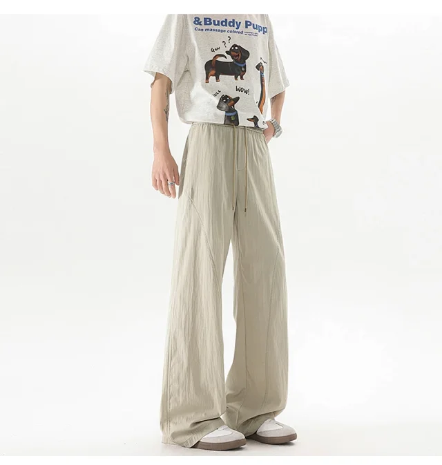 Trendy Men's Summer Ice Silk Pants Detail