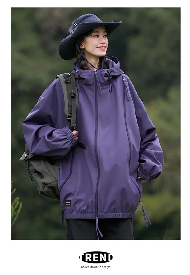 Spring/Autumn New Jackets Unisex Hooded Outerwear Detail