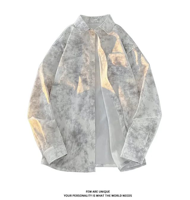 Men's Ink-dyed Loose Shirt Coat Detail