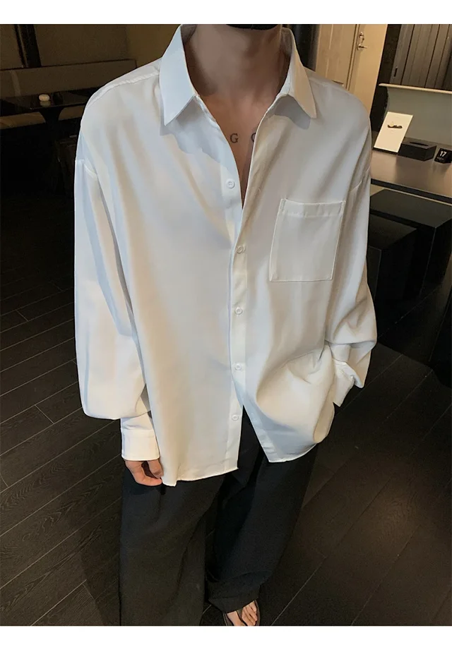 NASA Men's Loose Solid-Long Sleeve Shirt Detail