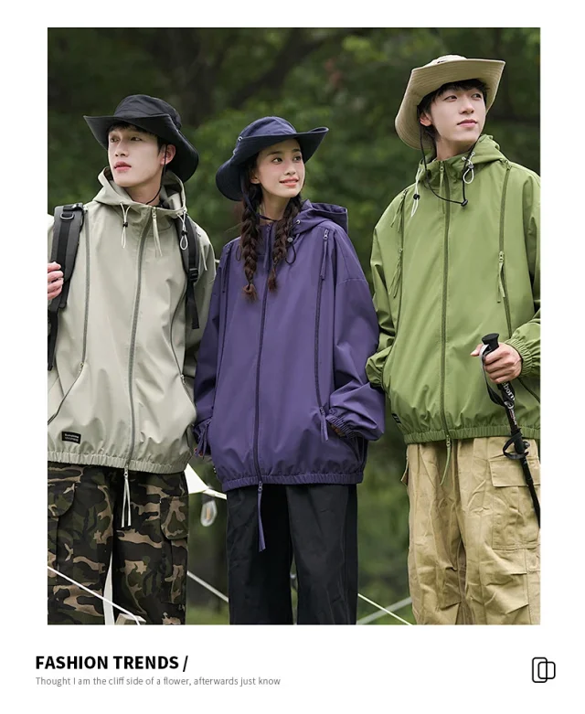 Spring/Autumn New Jackets Unisex Hooded Outerwear Detail