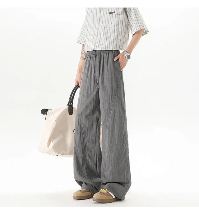 Trendy Men's Summer Ice Silk Pants Detail