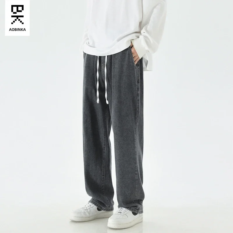 Men's Loose Straight Cotton Denim Jeans