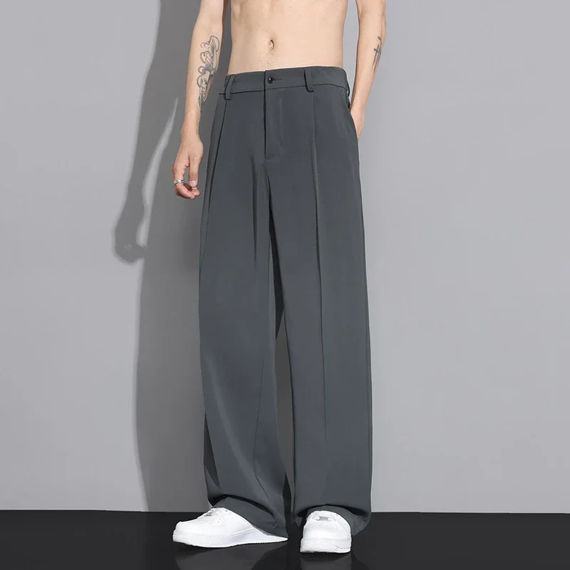 Men's Ice Silk Summer Loose Straight Pants