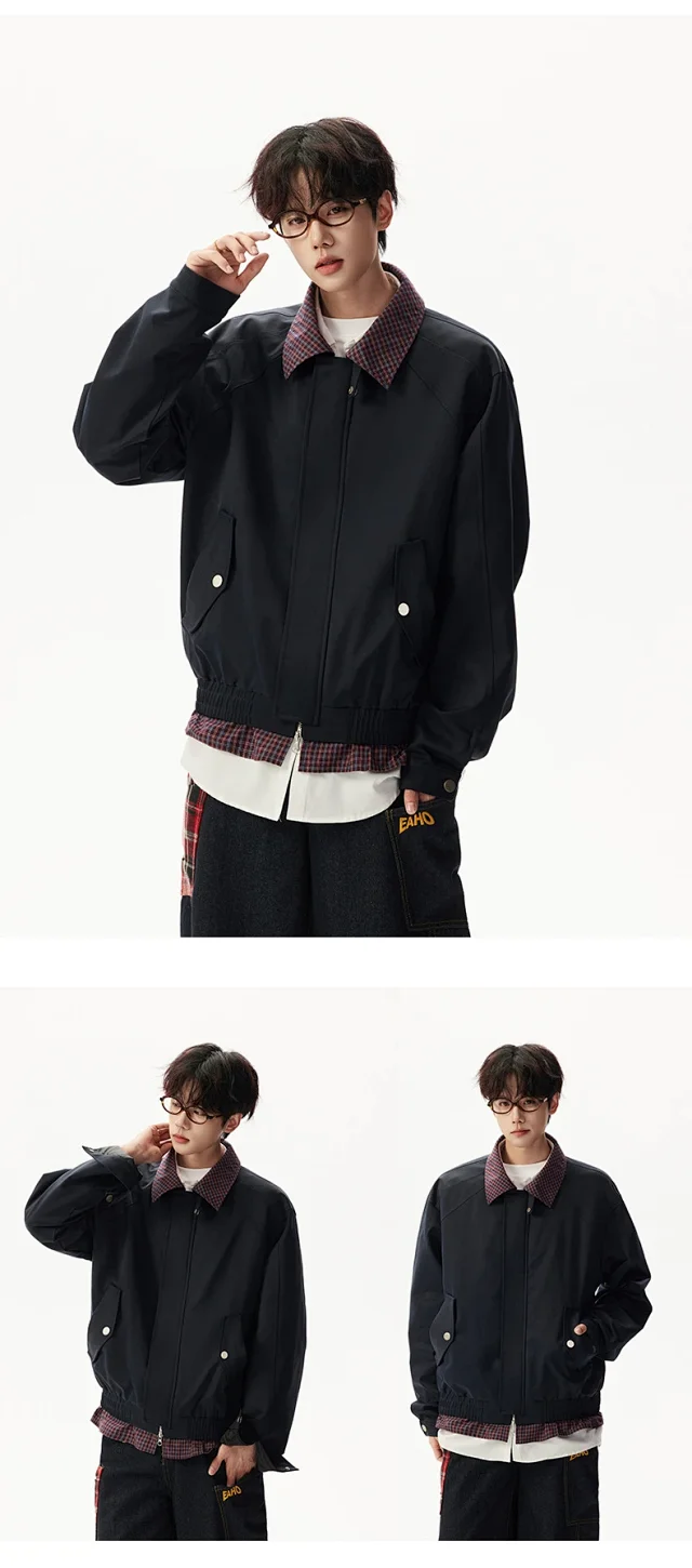 Autumn Men/Women Plaid Jacket Detail