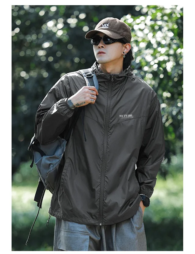 Mountain Style Hooded Summer Work Jacket (Unisex) Detail