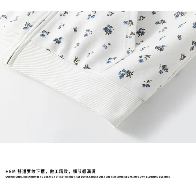 Aobinka Floral Hoodie Unisex Detail