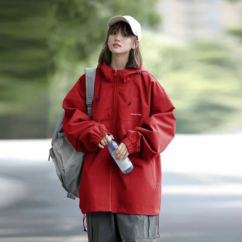 Men's Spring/Fall Windproof Red    Outdoor Functional Couple Jacket