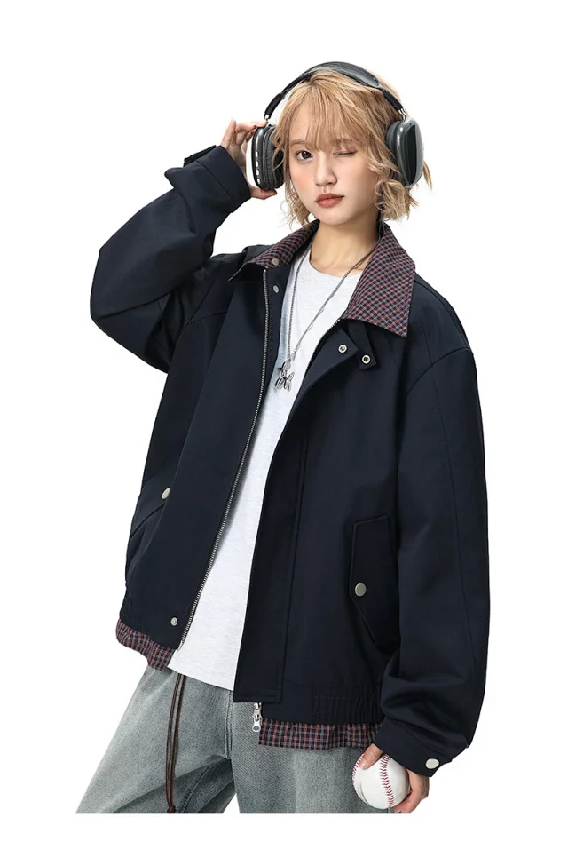 Autumn Men/Women Plaid Jacket Detail