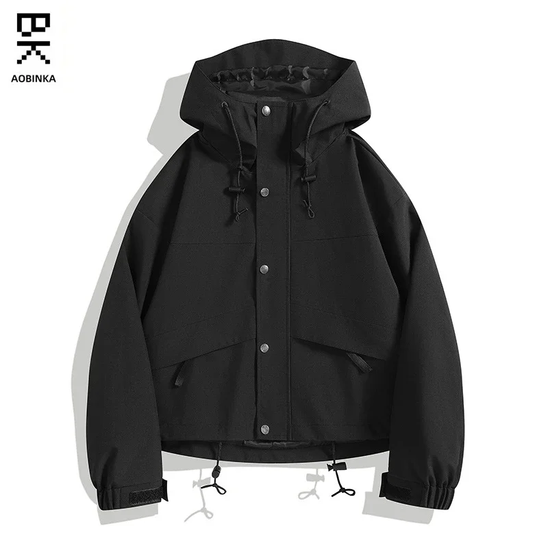Women's Spring Autumn Outdoor Short Hooded Windbreaker Jacket