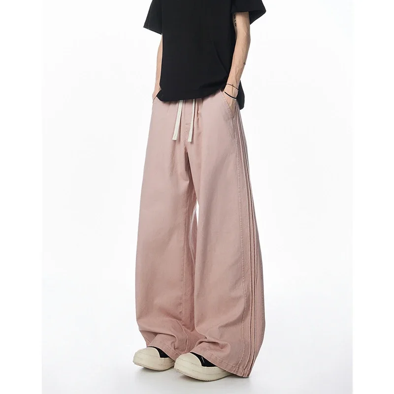 Men's 2025 New American High Street Straight Washed Joggers