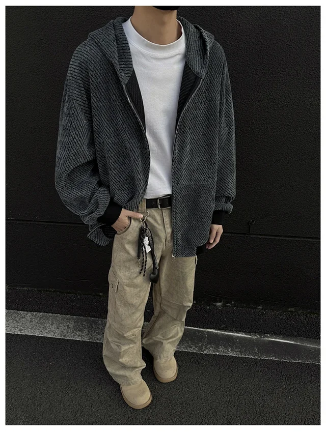 Men's Tweed Stripe Hoodie Detail