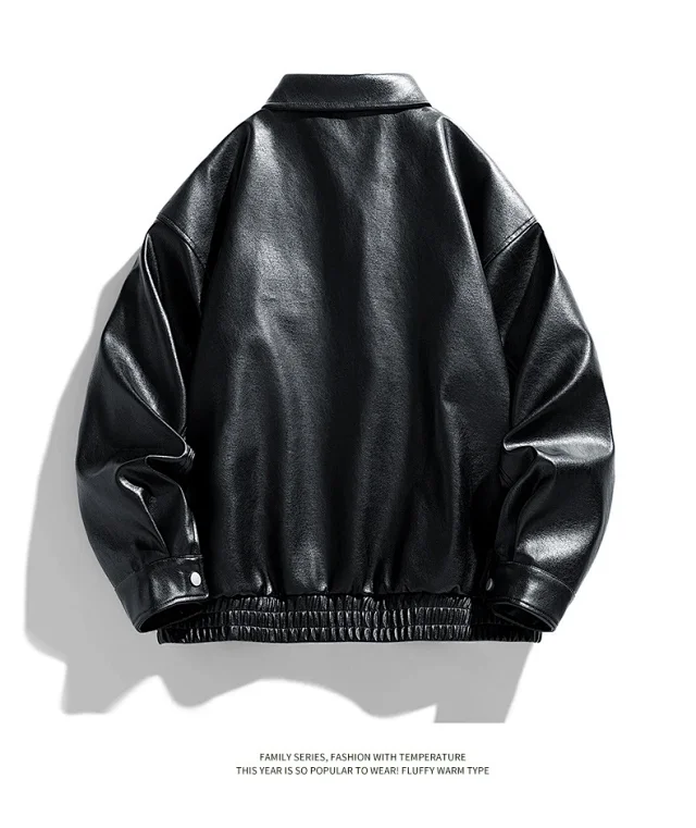 2025 Fall Streetstyle Leather Biker Jacket Detail