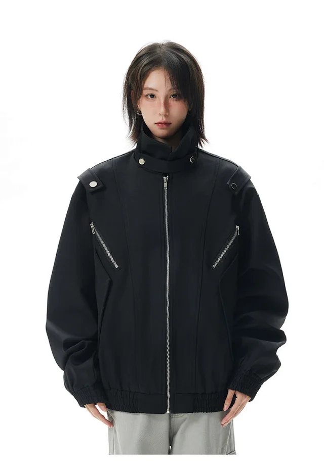 Men's Retro Flight Jacket with Zip Design Detail