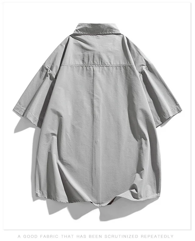 2025 Summer Hong Kong Style Couple's Loose Shirt Detail