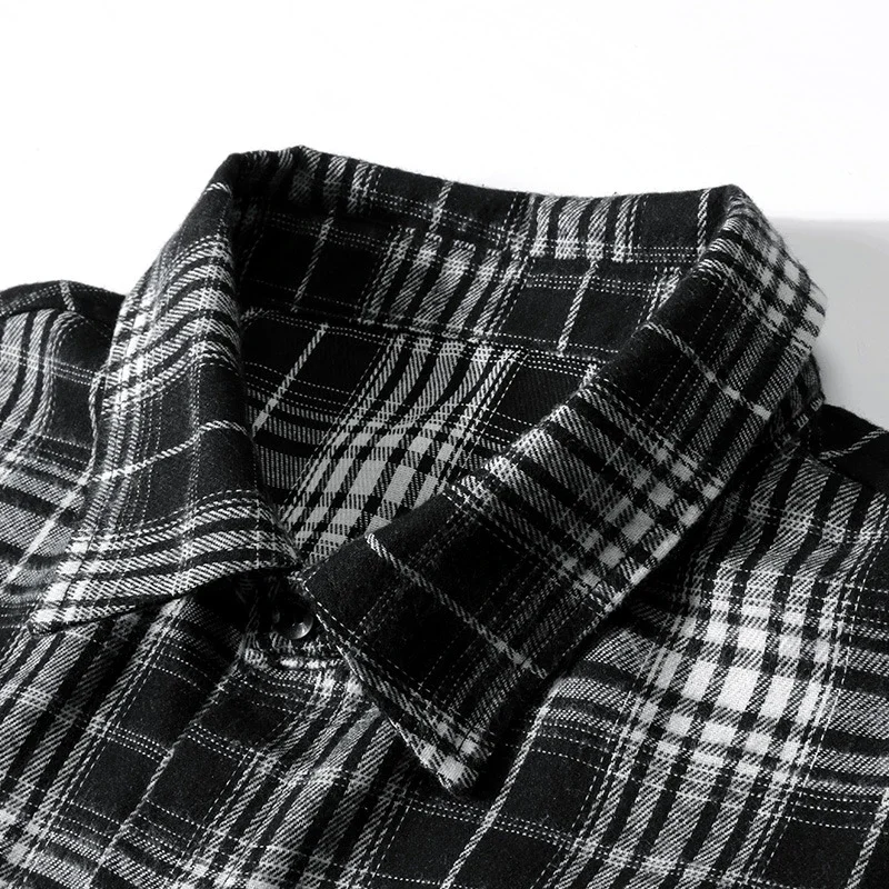 Autumn/Winter New Loose Hong Kong Style Plaid Shirt