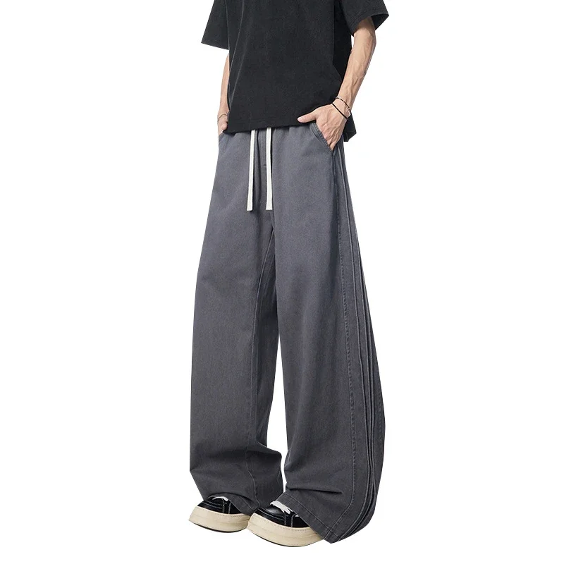 Men's 2025 New American High Street Straight Washed Joggers