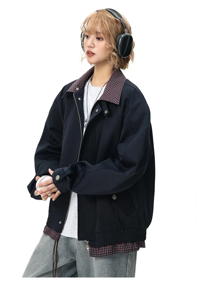 Autumn Men/Women Plaid Jacket Detail