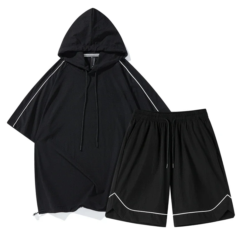 Summer Men's Hoodie & Shorts Set