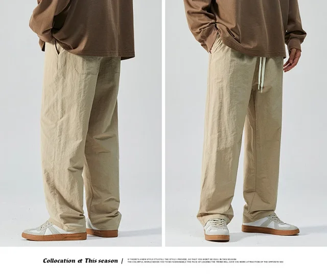 Men's Retro Loose Straight Trousers Detail