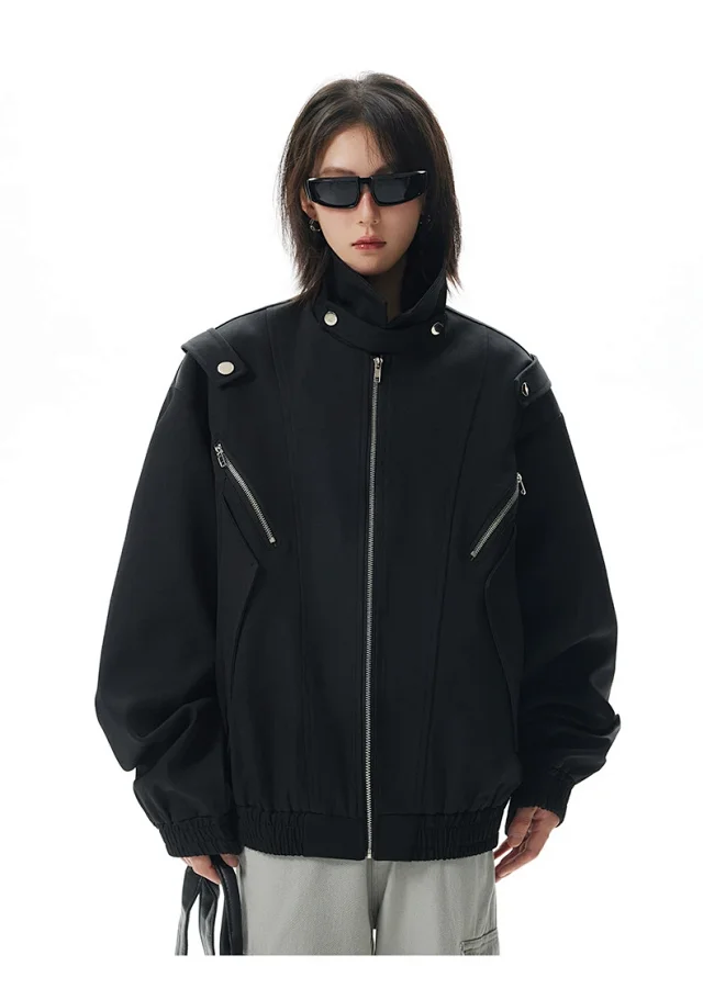 Men's Retro Flight Jacket with Zip Design Detail