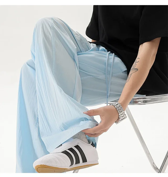 Trendy Men's Summer Ice Silk Pants Detail