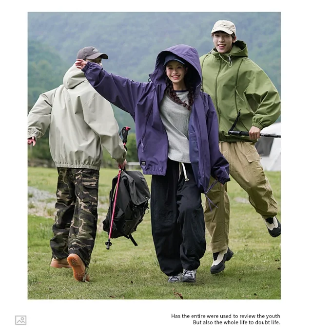 Spring/Autumn New Jackets Unisex Hooded Outerwear Detail