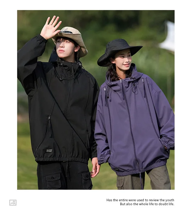 Spring/Autumn New Jackets Unisex Hooded Outerwear Detail