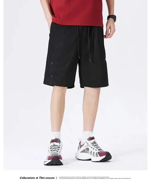 American Trendy Brand Snap Button Shorts for Men - Summer 2025 New Detail