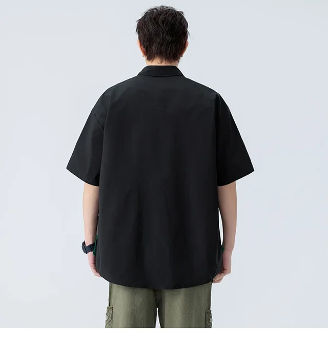 Men's Summer Short-sleeve Hong Kong-style Shirt Detail