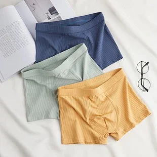 Men's Red Cotton Breathable Boxer Briefs Detail
