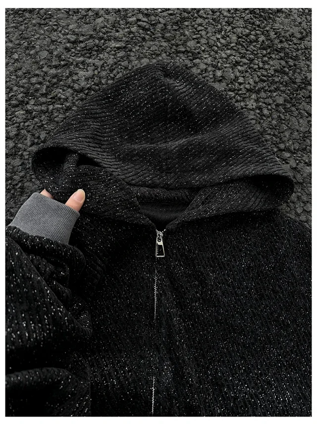 Men's Tweed Stripe Hoodie Detail