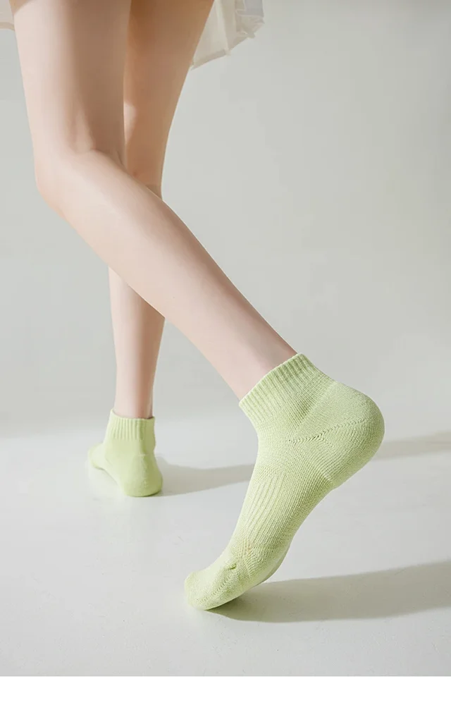 Ladies' Athletic Socks, Candy - Colored, Campus Style, Non - Slip Heel Detail