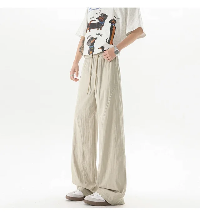 Trendy Men's Summer Ice Silk Pants Detail