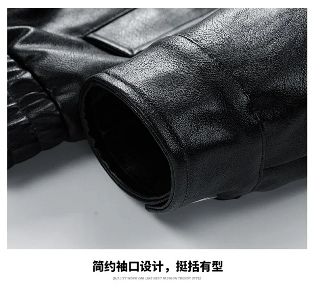 2025 Fall Streetstyle Leather Biker Jacket Detail