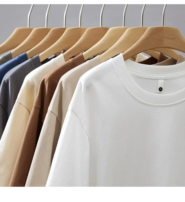 240g Heavyweight Cotton T-Shirt White/Black Unisex Large Size G Detail