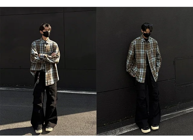 Vintage Checkered Shirt Jacket Detail