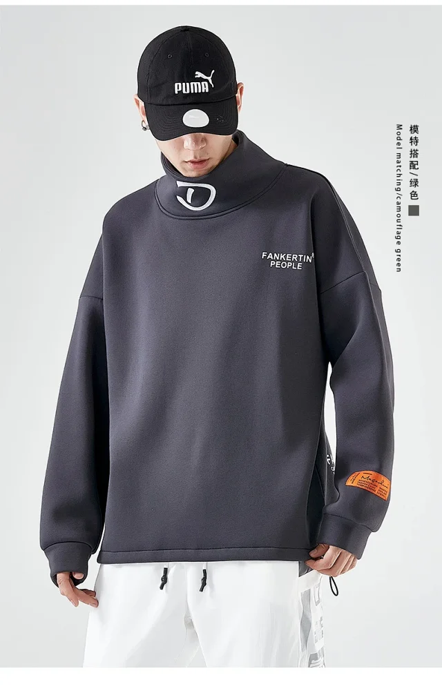 Men's 2025 Autumn/Winter Fleece High - neck Base Layer Detail