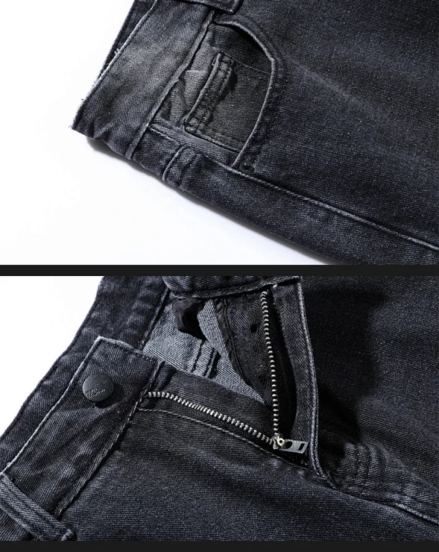 NASA Men's Spring/Fall Washed Straight Jeans (Unisex) Detail
