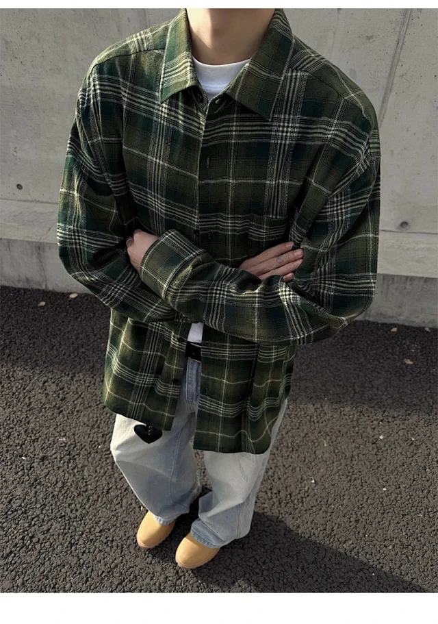 Vintage Checkered Shirt Jacket Detail