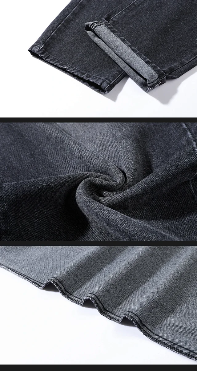 NASA Men's Spring/Fall Washed Straight Jeans (Unisex) Detail