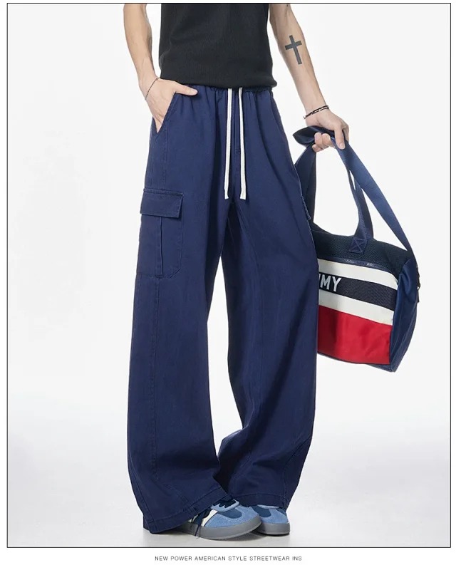 Unisex Vintage Cotton Cargo Pants Detail