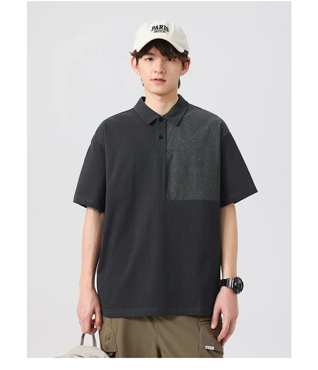 2025 Summer Men's Polo Shirt - Retro Colorblock Detail