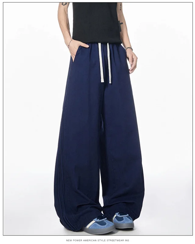 Men's 2025 New American High Street Straight Washed Joggers Detail